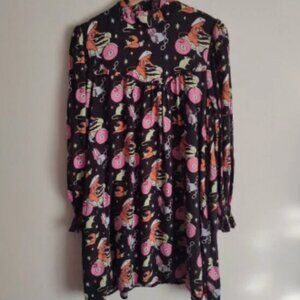 Nooworks Stevie Dress S Mean Machine Novelty Retro Print Swing Mini